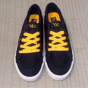 Polo Ralph Lauren Felixstow Canvas Sneakers Newport Navy Yellow Size 5